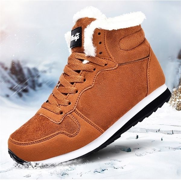 

boots men waterproof winter lightweight hight leather shoes plus 48 no slip warm snow plush women footwear 221007, Black