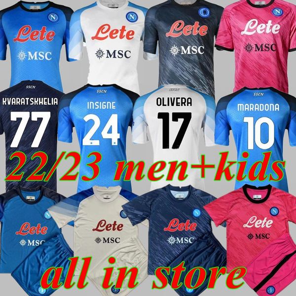 

player fans 22 23 ssc napoli soccer jerseys halloween lozano osimhen zielinski limited edition football shirt maglia rrahmani maradona 2022, Black;yellow