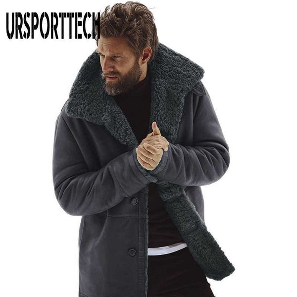 

men's down parkas ursporttech winter jacket men coat solid casual warm plus velvet jacket winter coat men clothes men winter parka plus, Black