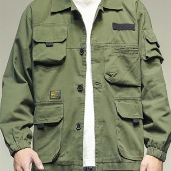 

mens jackets work jacket men clothing 5xl harajuku coat japanese streetwear army green plus size korean fashion military casual workwear 221, Black;brown