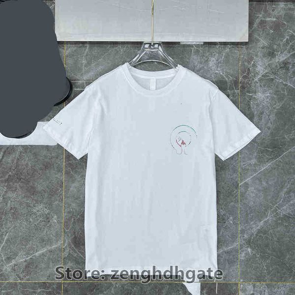 

woman with short sleeves fashion summer men's ch loose classic designer t shirts luxury letter horseshoe sanskrit cross print sweatshir, White