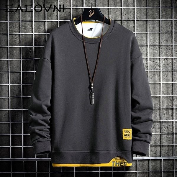 

mens hoodies sweatshirts eaeovni hoodie streetwear hip hop harajuku crew neck pullover fashion clothing 221007, Black