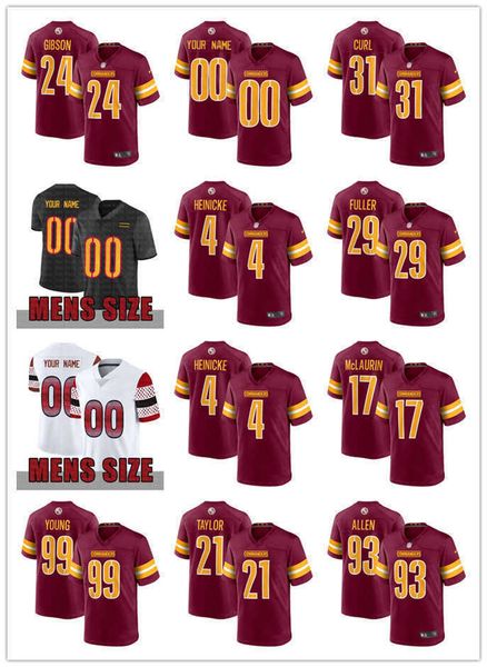 

custom washington''commanders''men women 17 terry mclaurin 99 chase young 11 carson wentz 24 antonio gibson 4 taylor hei, Black;red