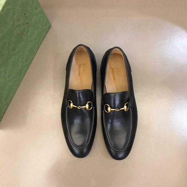 

2022 new casual one-step loafers genuine leather classic gentleman designer luxury dress shoes vintage sapato social masculino unique, Black