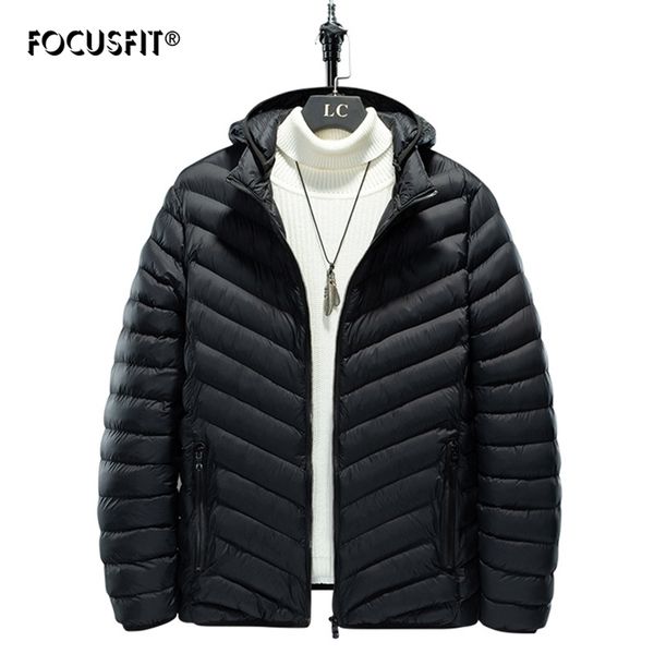 

mens down parkas 90% white duck down winter jacket men hooded female coat two colors plus size thicken keep warm winter down jacket man 2201, Black