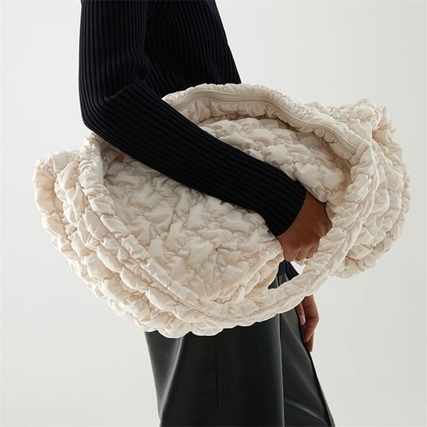 

evening bags shoulder designer ruched handbags casual large capacity tote luxury nylon down cotton crossbody bag female big purse winter 221