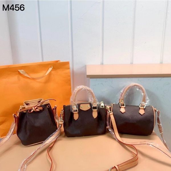 

three-piece mini shoulder bags womens printing leather bucket bag leisure zipper fashion handbag new classic cross body designer multi-style