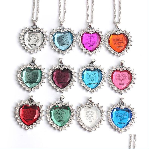 

pendant necklaces constellation necklace lucy birthday heart choker bijoux femme crystal necklaces 1084 b3 drop delivery 2021 jewelry dhrku, Silver