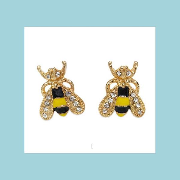 

stud drop of oil yellow animal bee ear stud alloy gold color lovely animals studs earring party jewelry elegant bees earrings bdehome dhwky, Golden;silver