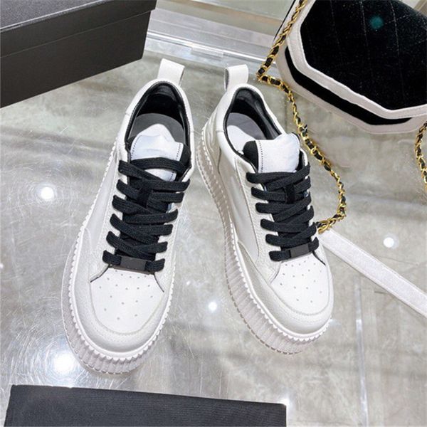 

women casual thick soled small white shoes panda shoe sports skateboard shoe, Black