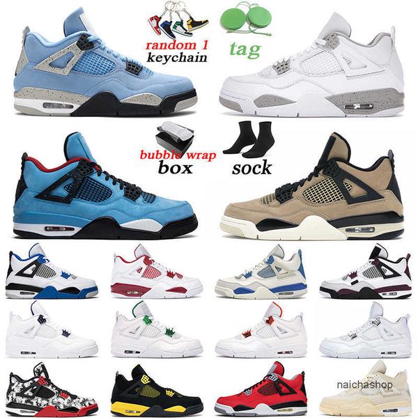 

with box original basketball shoes jumpman 4 mushroom men women 4s university blue fire red black cat white oreo mens trainer sports jordon