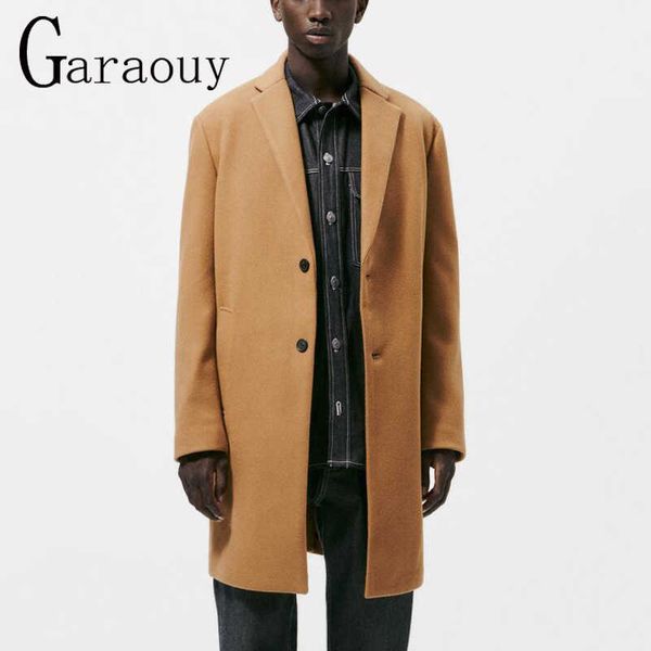 

men's fur faux fur garaouy 2022 autumn winter new men's 4 colors coats male slim long jacket fashion solid men's trench coat, Black