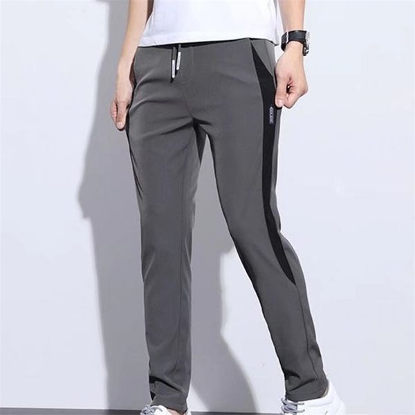 

mens pants men trousers high waist all match thin stretchy draping sweatpants 221007, Black
