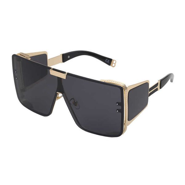 

sun glasses 2021 new steampunk big size sunglasses men and women general oversized frame windproof goggles catwalk street shooting net fashi, White;black