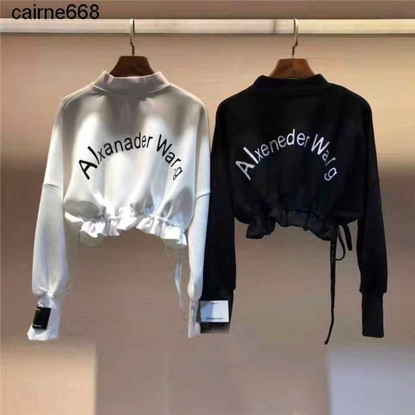 

designer women's hoodies sweatshirts autumn new letter printing loose short bodysuit drawstring long sleeve alexanders women's fas, Black