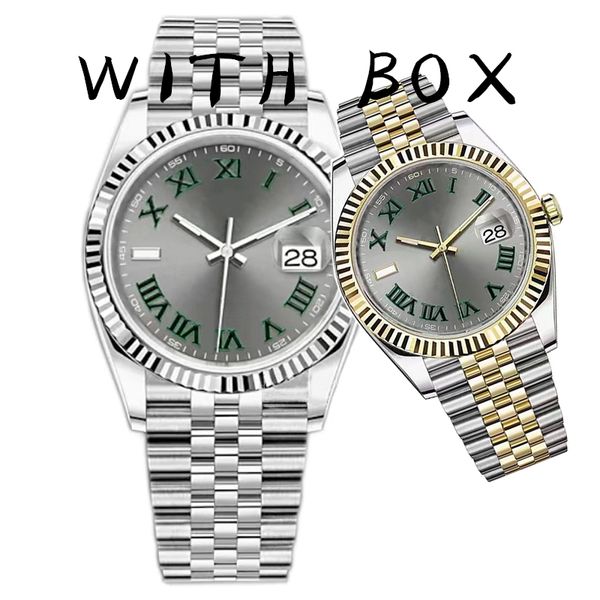

men's automatic mechanical watch 36/41mm 904l stainless steel designer women's watches 28/31 quartz movement super bright sapphire, Slivery;brown