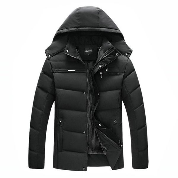 

men's jackets thicken winter jacket men 20 degree warm men parkas hooded fleece man's jackets outwear cotton coat parka jaqueta ma, Black;brown
