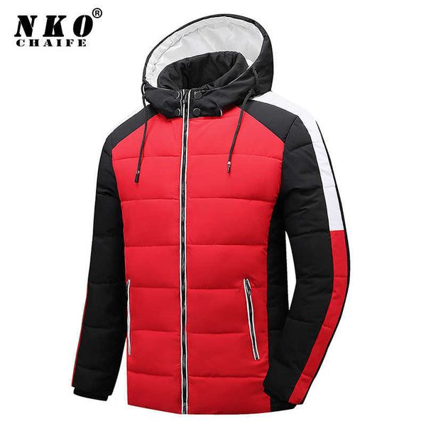 

men's down parkas winter european size 2021 new warm thick waterproof jacket coat fashion classic hooded casual t221006, Black