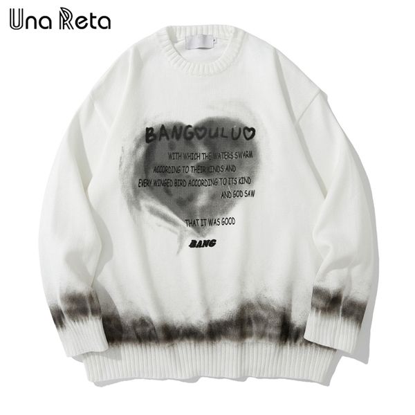 

mens sweaters una reta sweater men hip hop tiedye print streetwear men casual pullover autumn winter harajuku men loose sweater 221008, White;black