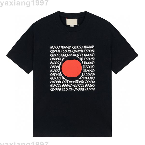 

2023ss spring and summer new sweatshirts high grade cotton printing shirt short pants sleeve round neck panel t-shirt size s-m-l-xl--xxxl, Black;brown