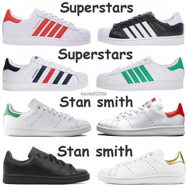 

superstars stan smith casual shoes triple black white oreo laser golden green blue red pink silver platform men women sports sneakers flat