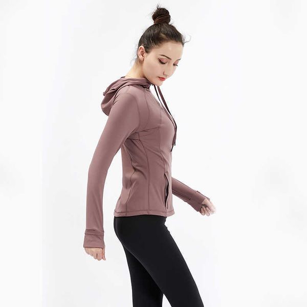 

women sport jacket zipper yoga coat quick dry cardigan hooded fitness running sportwear gym workout girl elastic jogging jackets24, Gray