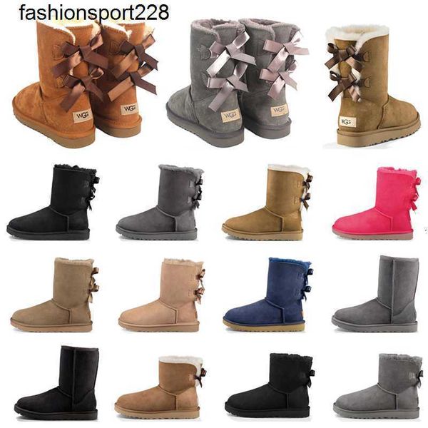 

designer boots design shoes women boot classic snow boots chestnut low bow black grey pink navy blue ankle short winter booties