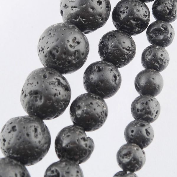 

New 4mm Round Black Volcano Stone Beads Loose Spacer Beads for Jewelry Making DIY Handmade Bracelets Accessory BY907