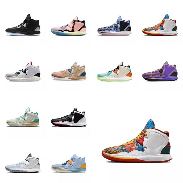 

basketball shoes trainers sports sneakers pale ivory anime hip hop horus brown green soundwave walking kyries 7s mens 8 7, Black