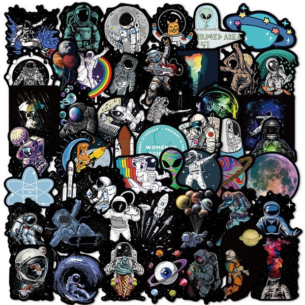 

50pcs universe space explorer astronaut alien stickers lapnotebook luggage guitar vinyl decals sticker for kids teen gift