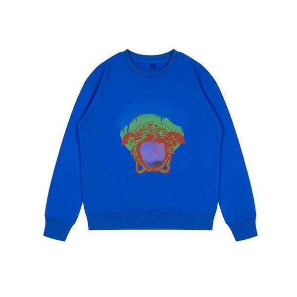 

22s mens sweatshirt designer hoodie crew neck sweater medusa print pullover coat men women casual loose long sleeve tshirt 0336 3xl, Black