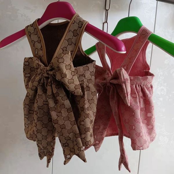 

dog dresses luxury dog apparel designer dogs clothes with big bowknot spring summer cotton pet skirts for french bulldog poodle pomeranian b