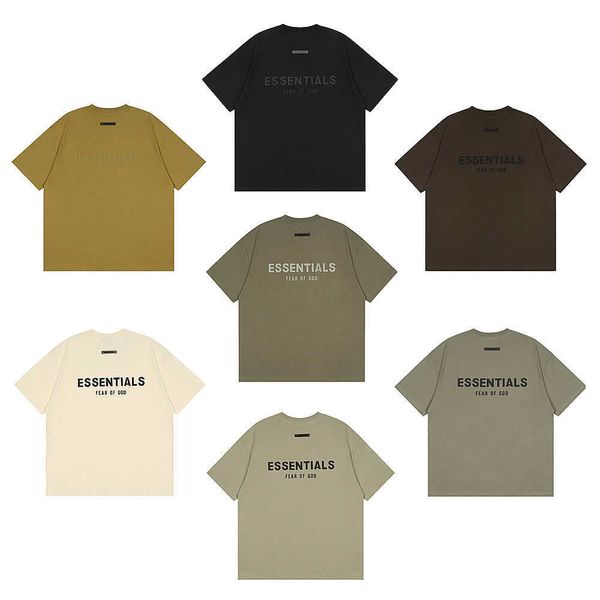 

fashion t shirts essentiass mens women designers t-shirts tees 22ss season double thread glue pressing letter short sleeve tide brand high, White;black