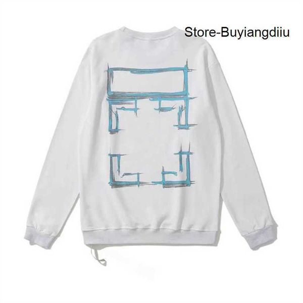 

mens classic loose offs sweatshirts fashion brand hoodie designers luxury pullover back oil paint arrow x men women t shirt ow 3ead, Black