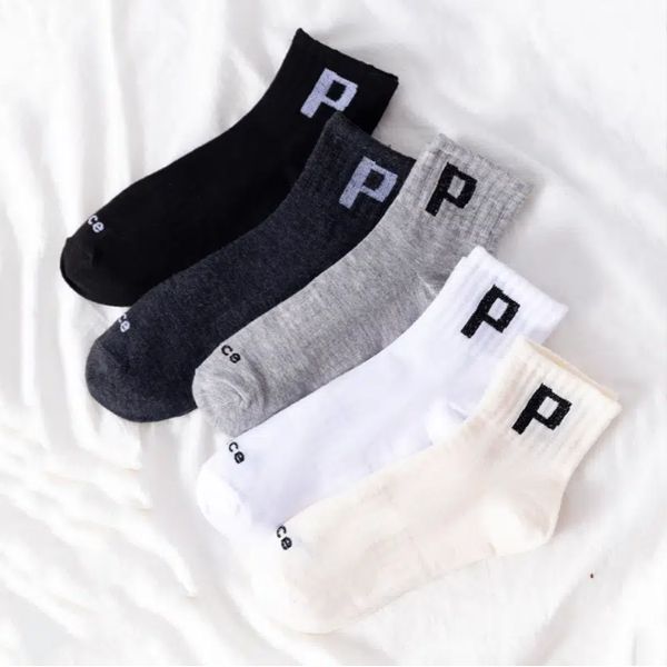 

5pairs men's letter graphic crew socks / purchase protection, Black