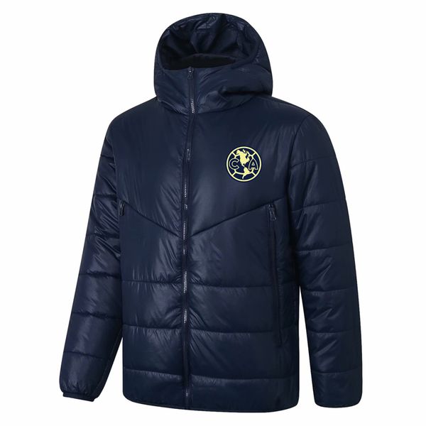 

mens running jackets club america zipper cotton coat soccer hooded winter windproof print down jacket keep warm men football hoodies windbre, Black;red