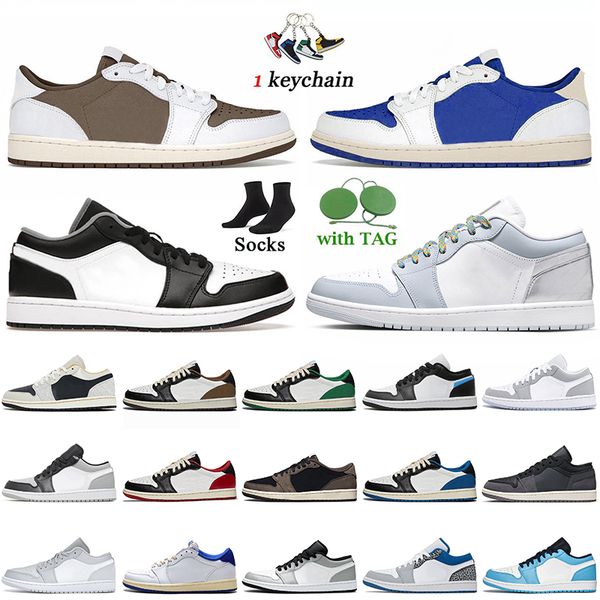

1s low mens women basketball shoes jumpman 1 cactus jacks dark mocha tear away silver craft inside out black white olive beaded wolf grey un