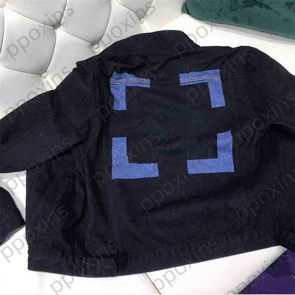 

offs men's jacket new white denim coat inkjet wash stall tip goods winter jackets men windbreakers, Black;brown