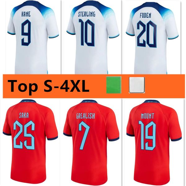 

2022 engla nds soccer jersey kane rashford grealish sterling mount foden saka 22 23 men national team sport football shirt s-4xl, Black;yellow