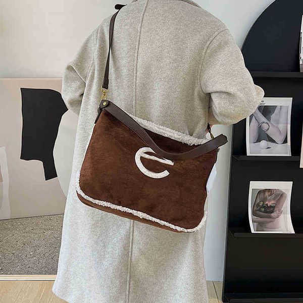 

cross body bags telfbag designer bag women plush vintage purse handbag color contrast shoulderbag fashionable messenger tote bag purse 22092