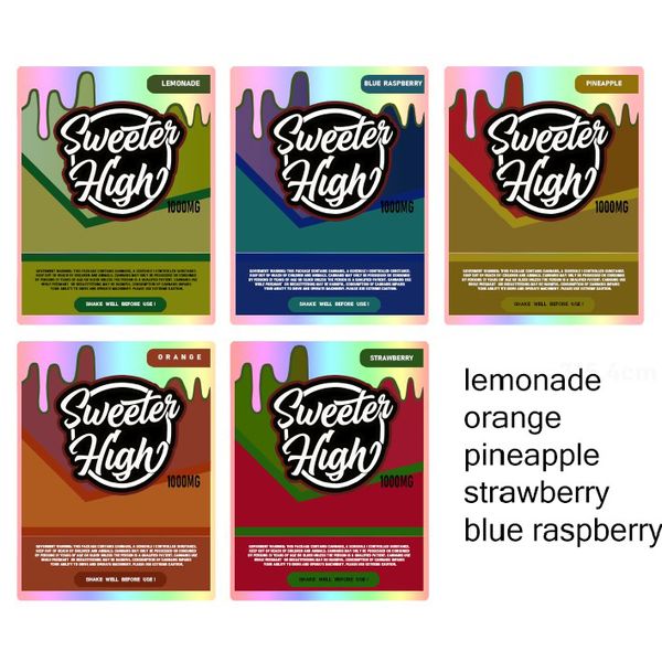 

empty sweeter high labels thclean packaging bottles 1000mg 100ml infused syrup brown bottle blueberry juice 5 flavors