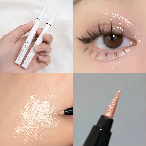 

eye shadow liner combination shimmer highlighter pencil smooth long lasting waterproof diamond champagne gold pink brighten shadow liner sil