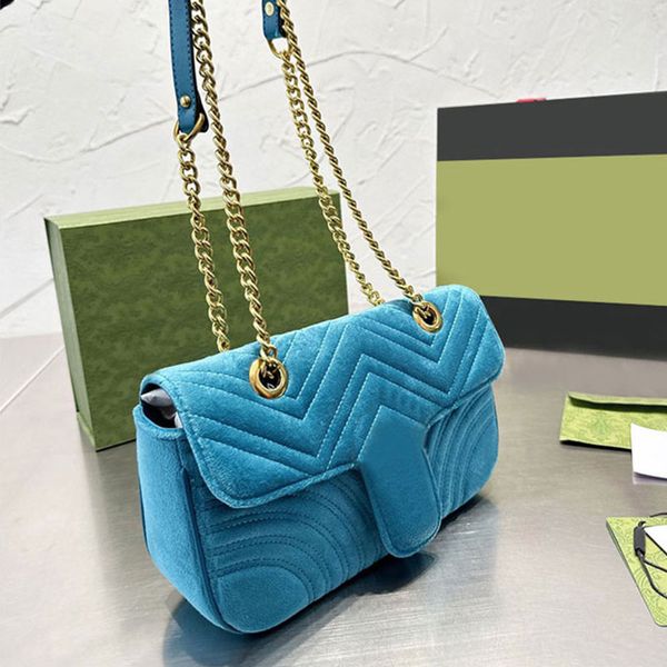 

velvet chain shoulder bag flap messenger purse marmont handbag lady fashion clutch gold letter metal clasp internal zipper pocket cross body