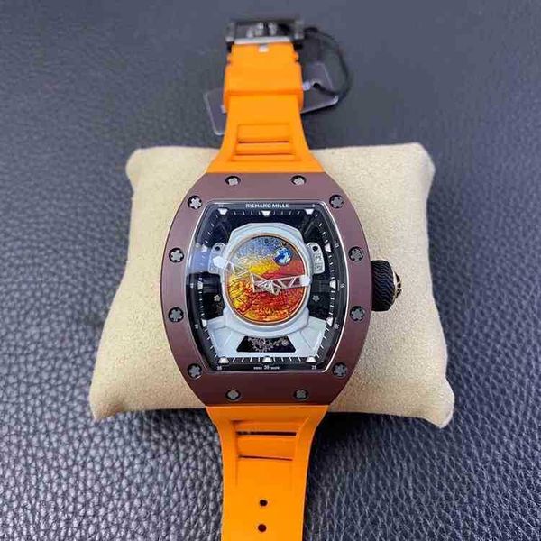 

luxury wristwatch richa milles business leisure rm52-05 fully automatic mechanical watch tape men's es edzv yynm fh0i, Slivery;golden