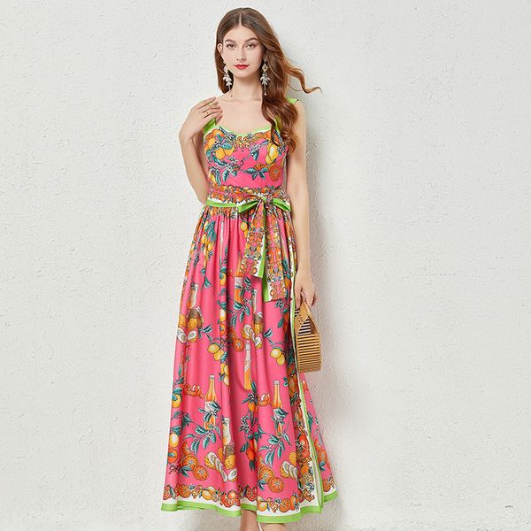 

fashionable women flower printed casual dress summer camisole beach vacation belt sliming expansion dresses, Black;gray
