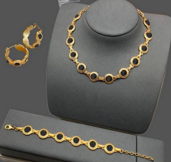 

retro designer black resin necklaces bracelet earring rings set banshee medusa head portrait 18k gold plated women's birthday festive p