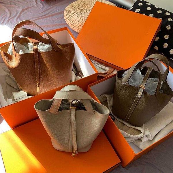 

designer herme bag women's large fashion classic 2022 new vegetable basket women's's soft litchi pattern small bu et handheld