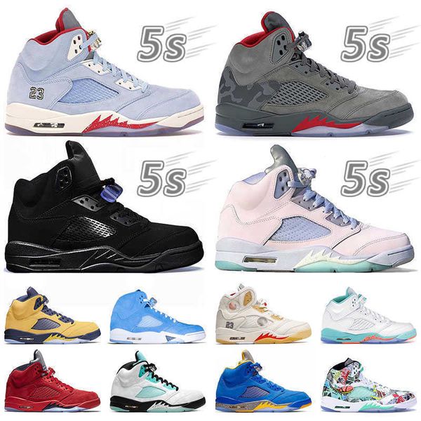 

2022 original 555 5s mens womens basketball shoes jumpman vintage outdoor sport sneaker paris michigan fab alternate metallic silver gold j, Black
