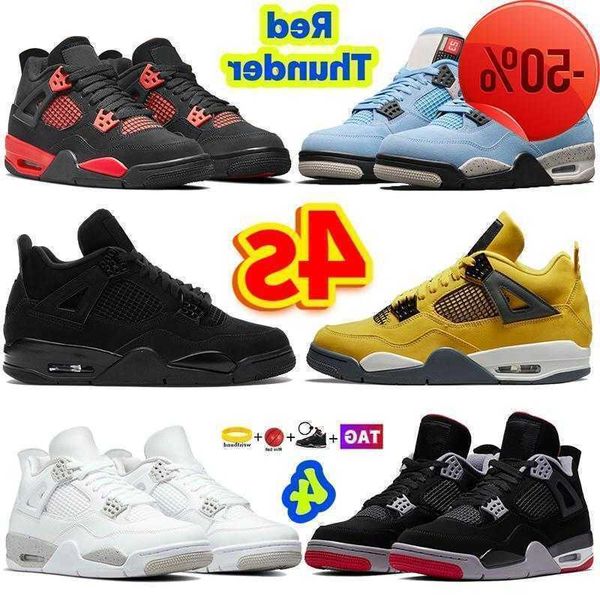 

red thunder 4s 4 black cat university blue white oreo cement tour yellow bred shimmer metallic green purple pure money men