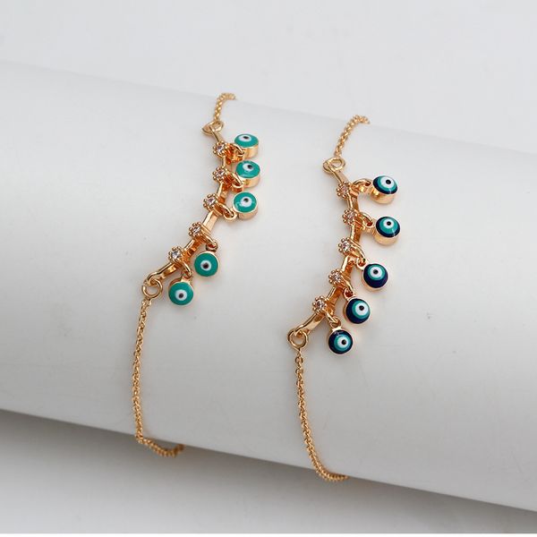 

s3238 fashion jewelry evil eye charms pendant bracelet for women enamel blue eyes bracelets, Golden;silver